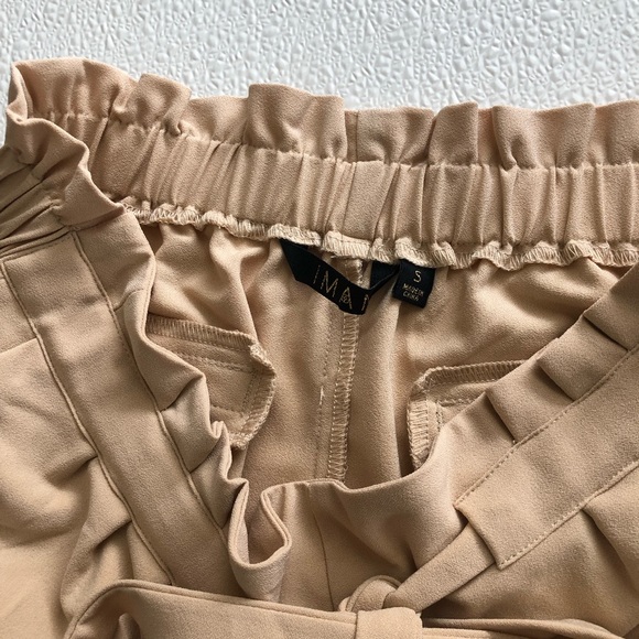 Iman Paperbag Style Dress Pants in Color Beige Size Small - Picture 7 of 12